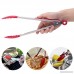 Kitchen Stainless Steel Tongs VinMas Heavy Duty Premium Silicone Tips with Silicone Basting Brush for BBQ Salads Grilling Serving and Fish Turning (Red) - B071VSGLHD